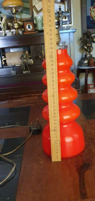 Beautiful Red Art Glass Lamp with Shade