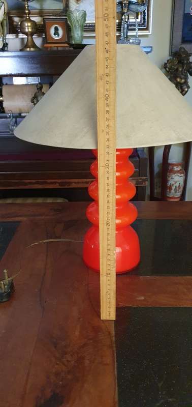 Beautiful Red Art Glass Lamp with Shade