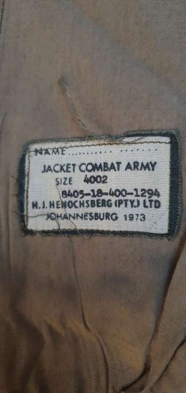 Miliatary Combat Jacket 1973 Size 4002
