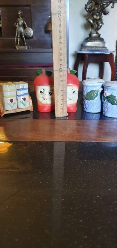 Assorted Salt and Pepper Shakers and Jam Pot