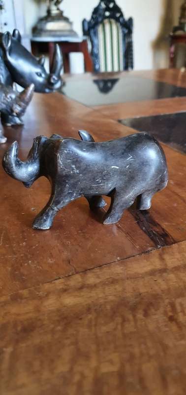 Stunning Heavy Hand Carved Stone Rhinos plus an extra