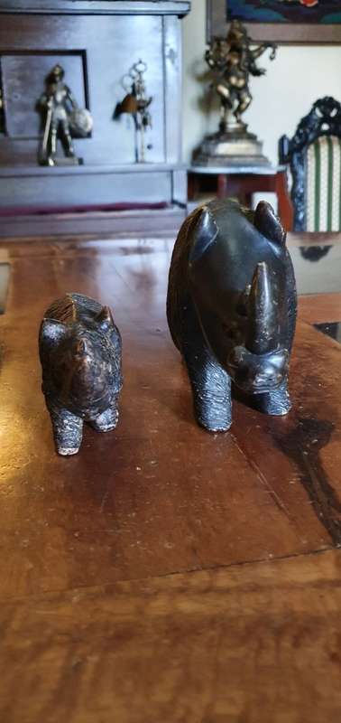 Stunning Heavy Hand Carved Stone Rhinos plus an extra