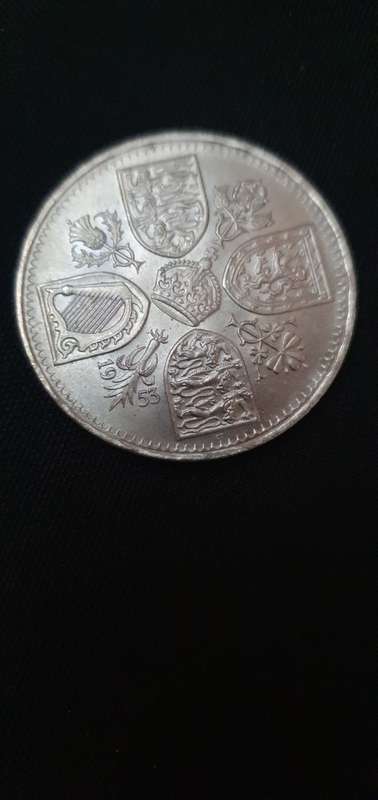 Vintage 1953 Five Shilling Coin.