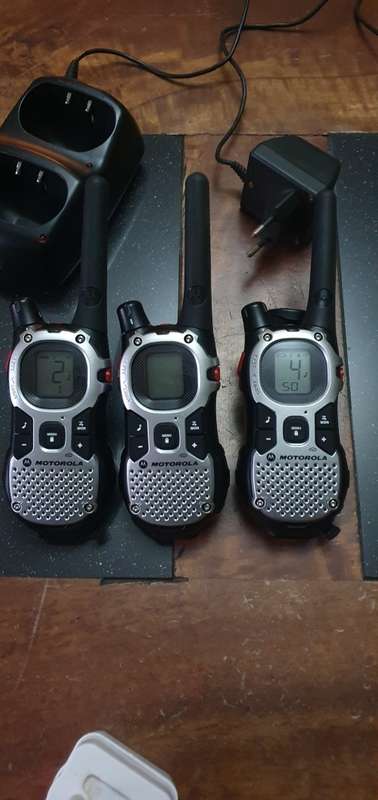 3 x Motorola Two Way Radios plus Charger Unit.