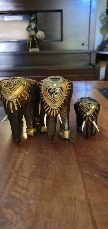 Three Beautiful Hand Carved Elephants