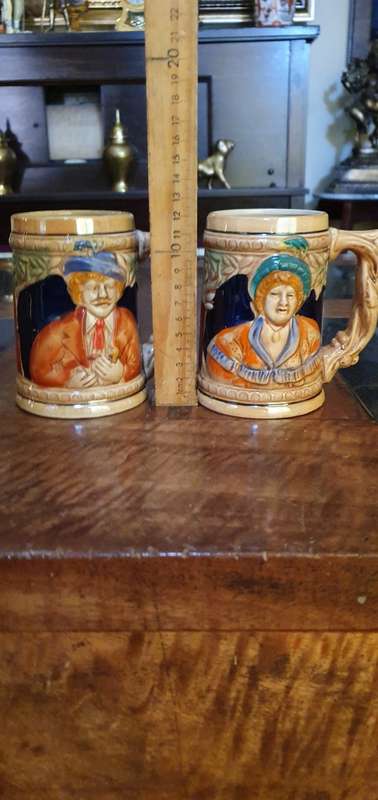 Two Stunning Vintage German Beer Steins
