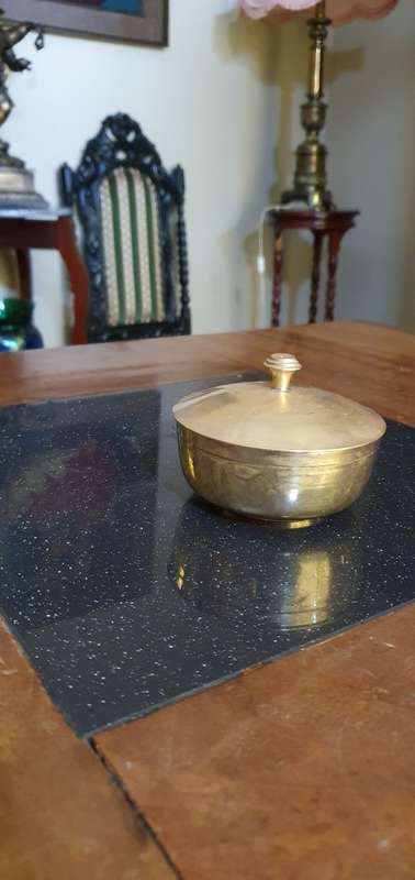 Beautiful Lidded Brass Bowl