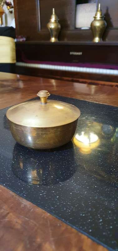Beautiful Lidded Brass Bowl