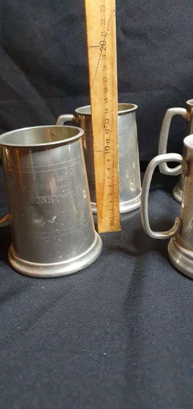Vintage Pewter Beer Steins