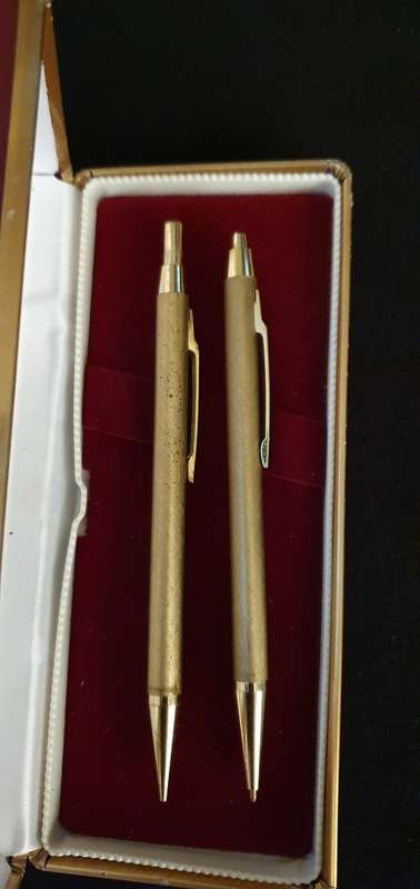 Parker Rolled Gold Fountain Pen plus Two ASAP Pens in Case