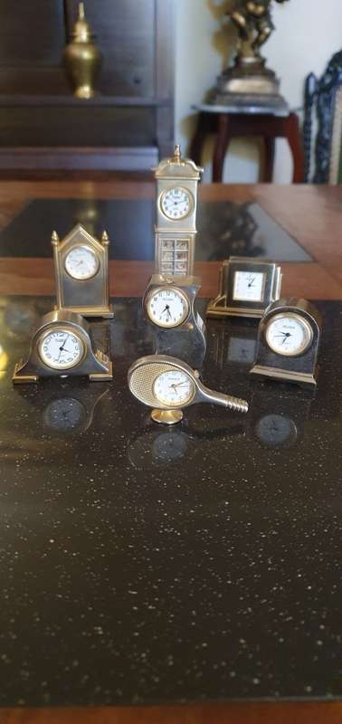 Awesome Collection of Miniature Brass Clocks