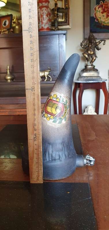 Porcelain Rhino Horn Liqueur  Bottle With Metal Rhino Stopper*