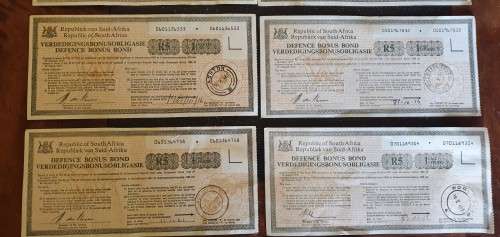 R5-00 South African Defence Bonus Bonds