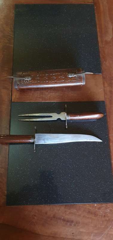 Vintage Hand Carved Indian Carving Set