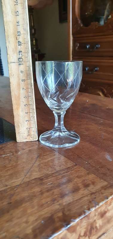 Vintage Jenna Schott White Wine Crystal Glasses