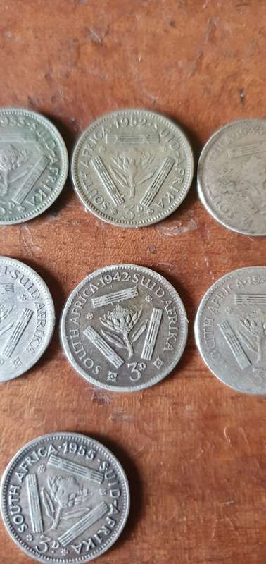 South African 3 D Coins 1936-1955