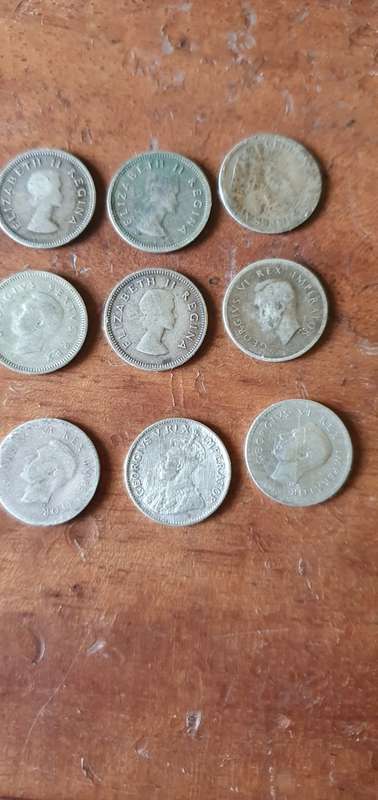 South African 3 D Coins 1936-1955