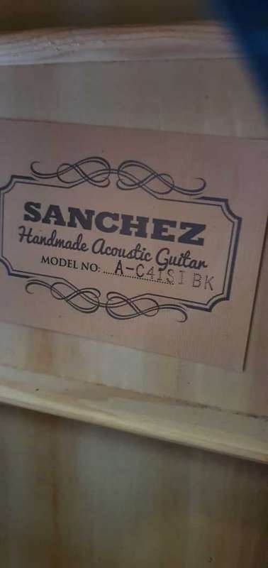 Beautiful Sanchez Hand Made Acoustic Guitar On Stand