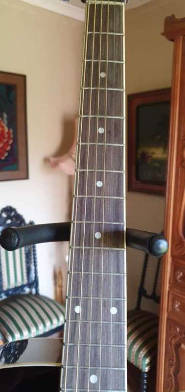 Beautiful Sanchez Hand Made Acoustic Guitar On Stand