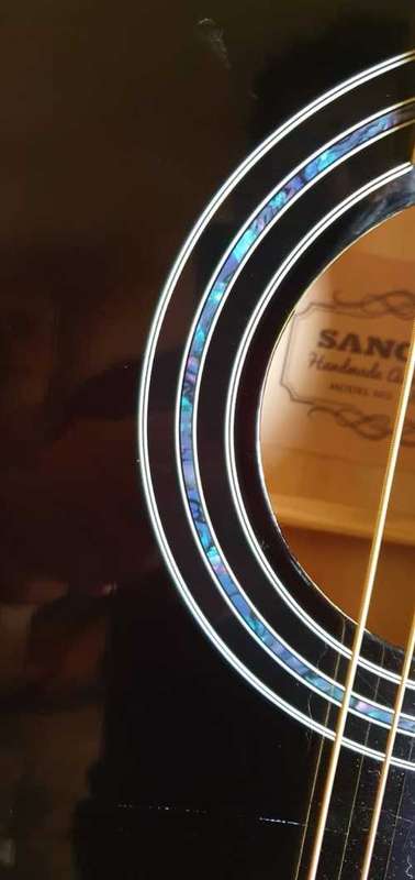 Beautiful Sanchez Hand Made Acoustic Guitar On Stand