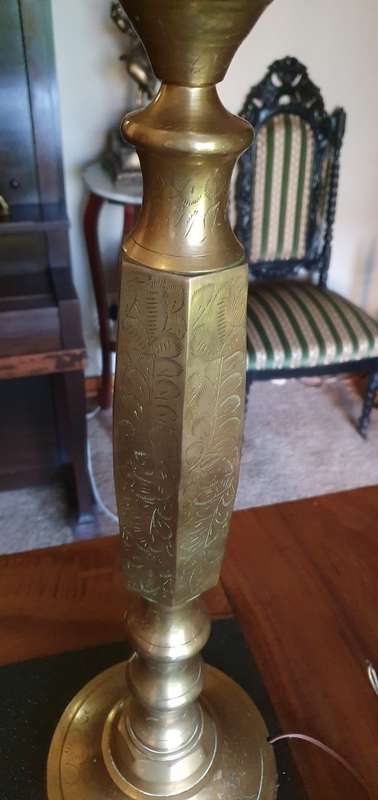 86 cm Tall Vintage Brass Lamp
