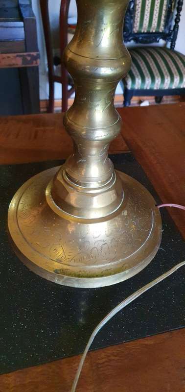 86 cm Tall Vintage Brass Lamp
