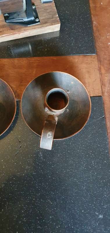 Vintage Pencil Sharpener & Two Vintage Candle Stick Holders