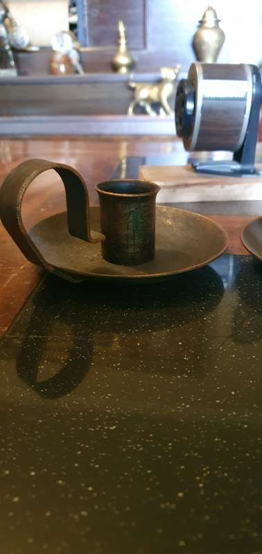 Vintage Pencil Sharpener & Two Vintage Candle Stick Holders