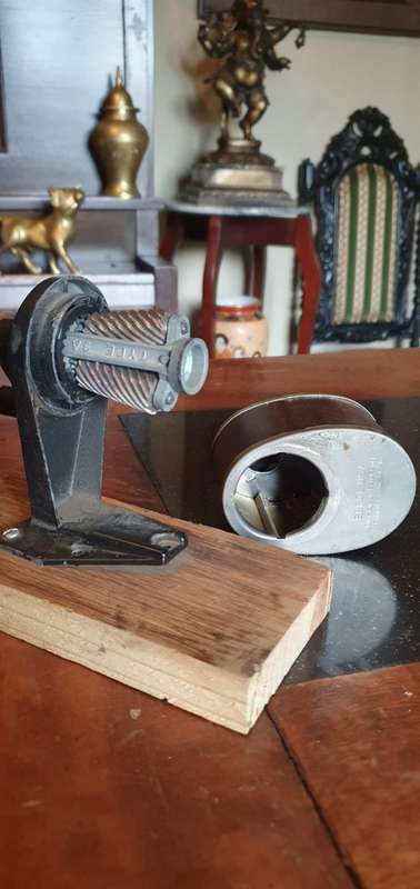 Vintage Pencil Sharpener & Two Vintage Candle Stick Holders