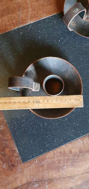 Vintage Pencil Sharpener & Two Vintage Candle Stick Holders