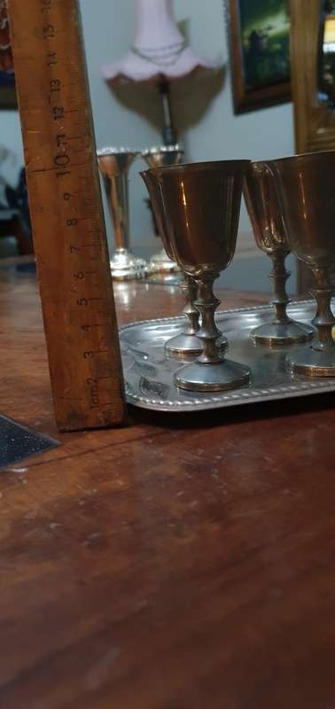 Beautifuil Single Stem Flower Frogs, Elegant Candle Stick Holder Plus Silver Plated Tray & Goblets