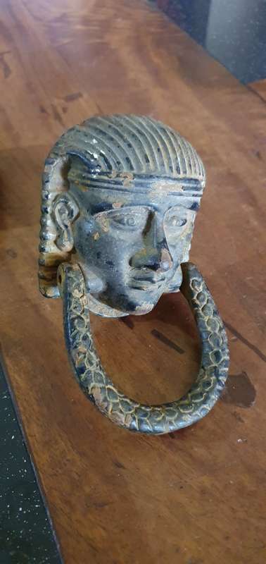 Vintage Brass Elf Door Knocker & Egyptian Door Knocker Plus Trinket