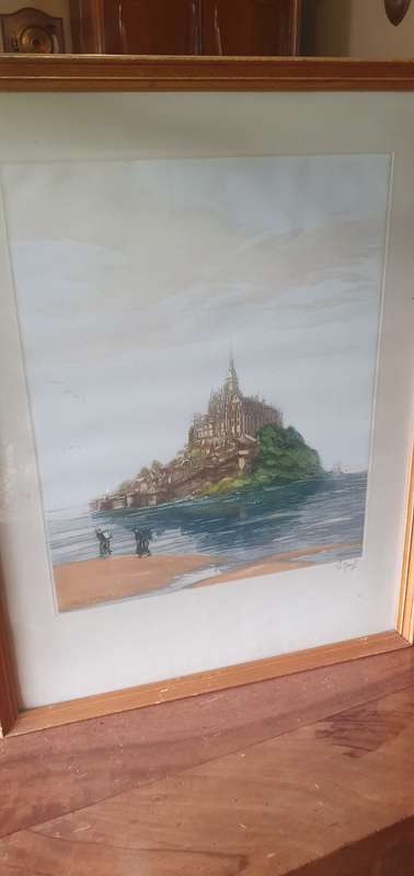 Beautiful  Authentic Le Garf Etching Mont St Michel