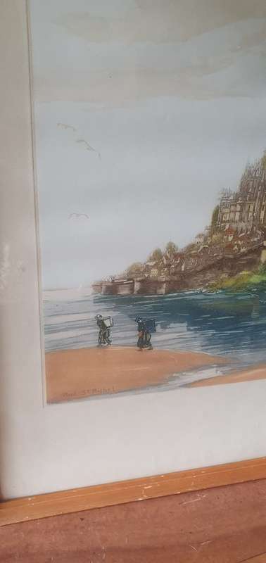 Beautiful  Authentic Le Garf Etching Mont St Michel