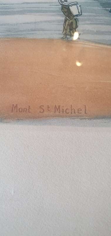 Beautiful  Authentic Le Garf Etching Mont St Michel