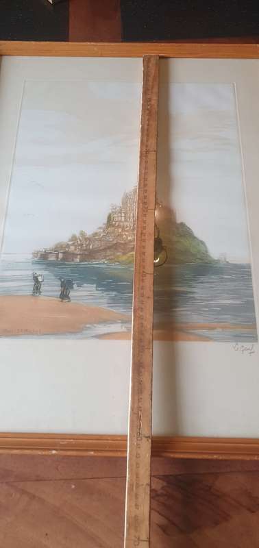 Beautiful  Authentic Le Garf Etching Mont St Michel