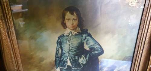 Beautiful Larghe 55cm x 42 cm Vintage Print Of The Blue Boy