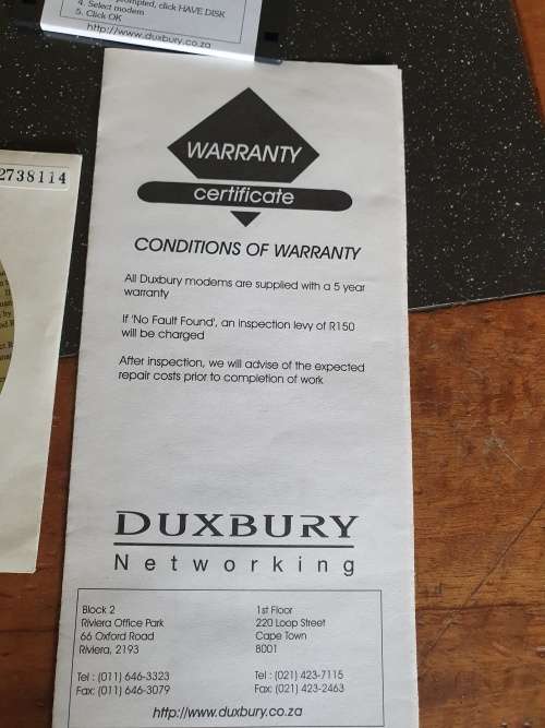 Vintage Ducksbury V.90 56 K Xternal Fax Modem
