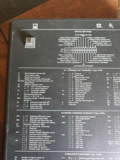 ` RESERVED FOR JOHN GROBLER`  Robotics Courier HST Modem