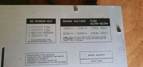 Behringer Eurorack 150 Watt Power Supply MX3424X