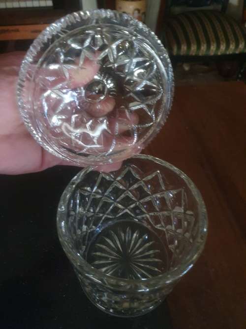 Stunning Molded Sweetie Jar & Beautiful Modern Crystal Ashtrays & A Delft Mug