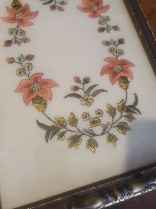 Two Stunning Embroidered Trays