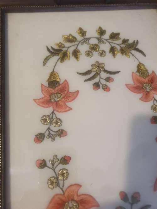 Two Stunning Embroidered Trays