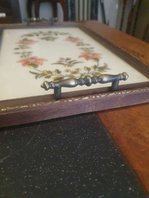 Two Stunning Embroidered Trays