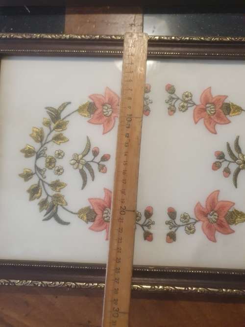 Two Stunning Embroidered Trays