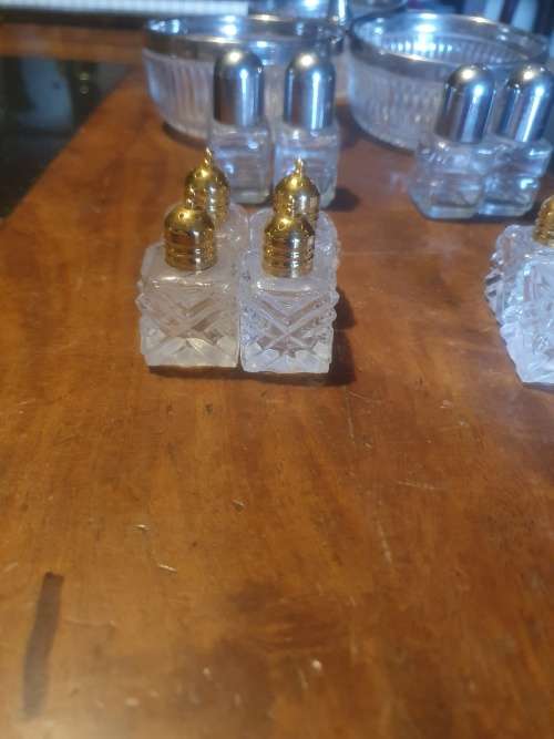 Gorgeous Silver Plated Condiment Server Plus Salt & Pepper Shakers