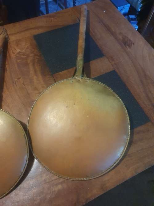 Two Extremely Large Brass Pans