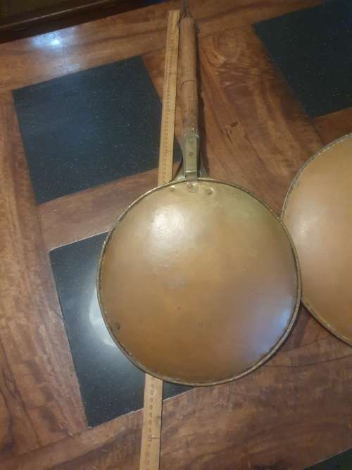 Two Extremely Large Brass Pans
