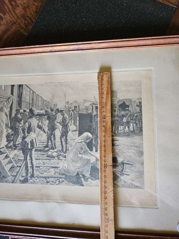 Rare Antique Fortunino Matania 1916 Signed Print