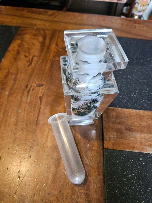 Inverted Art in Crystal Vase
